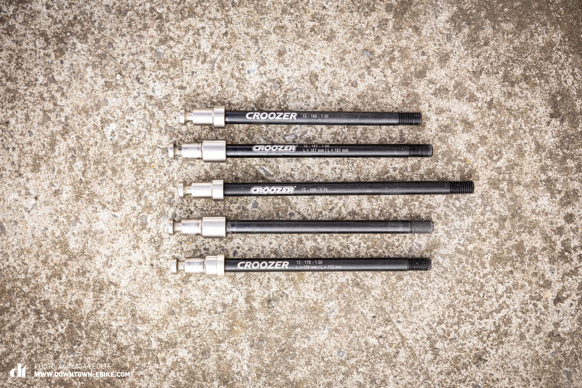 Die Croozer Dog haben eine Auswahl an Steckachsen auf ihrer eigenen Website.