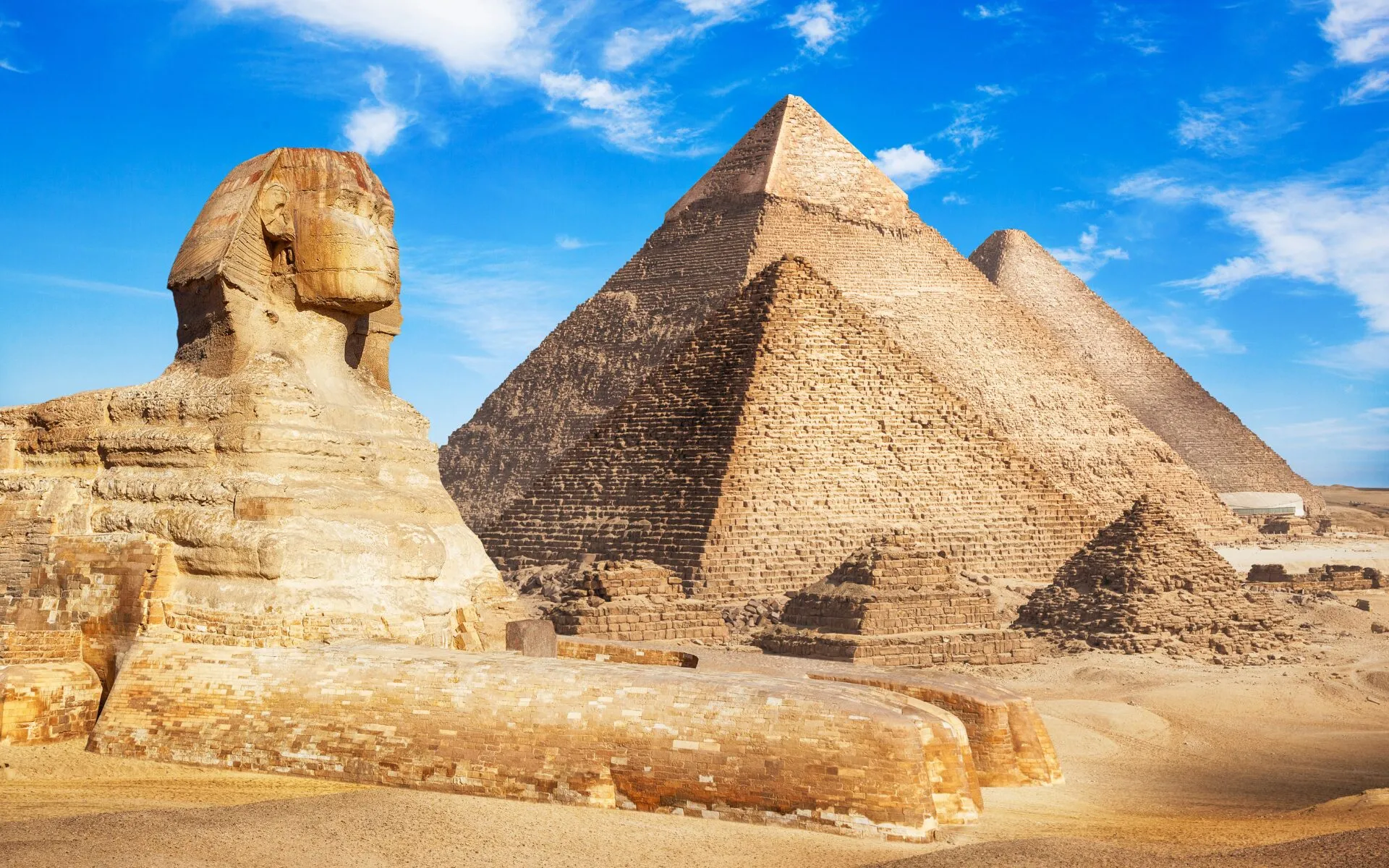 Die Große Pyramide von Gizeh und die Sphinx in Ägypten