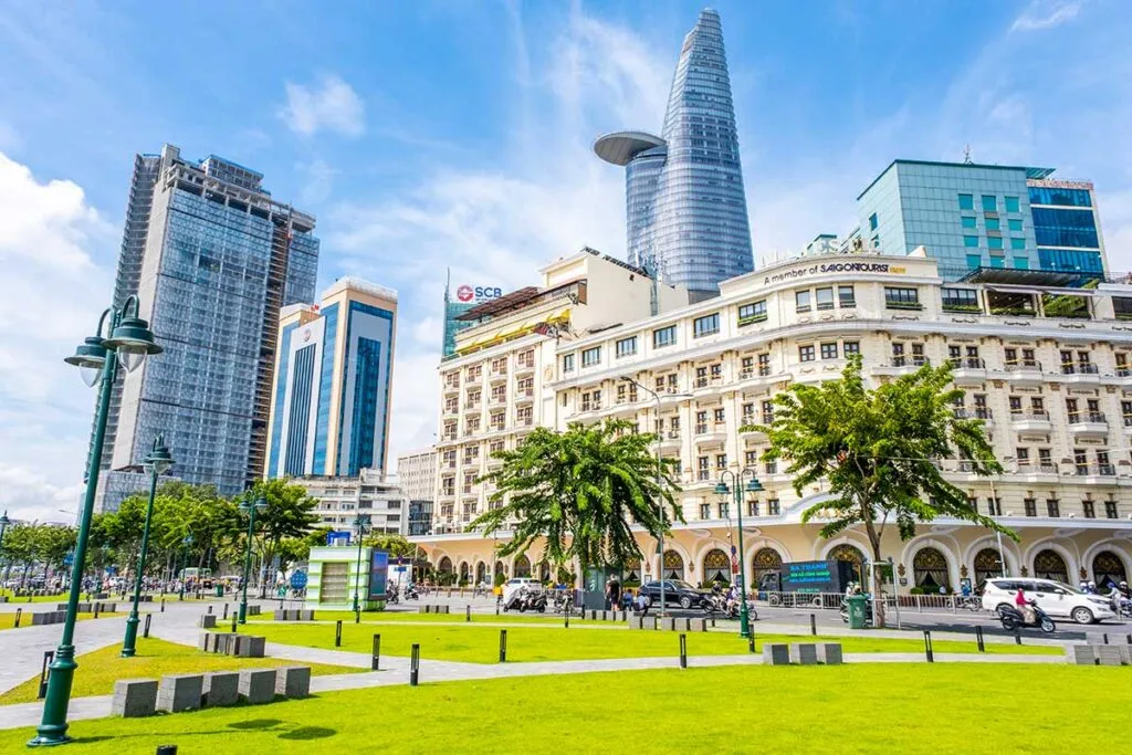 Die Skyline mit Bitexco in Ho-Chi-Minh-Stadt