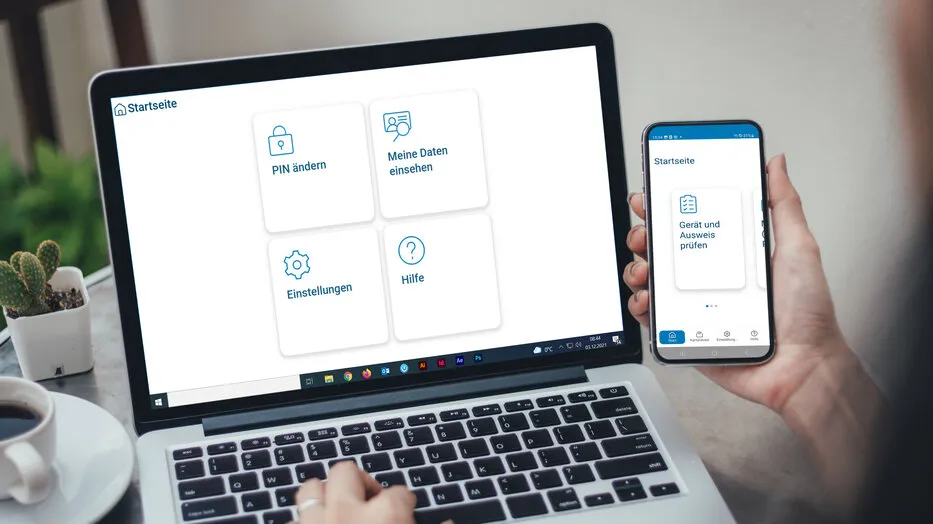 Die übersichtliche Startseite der AusweisApp auf Smartphone und Desktop-PC zur Verwaltung des Online-Ausweises