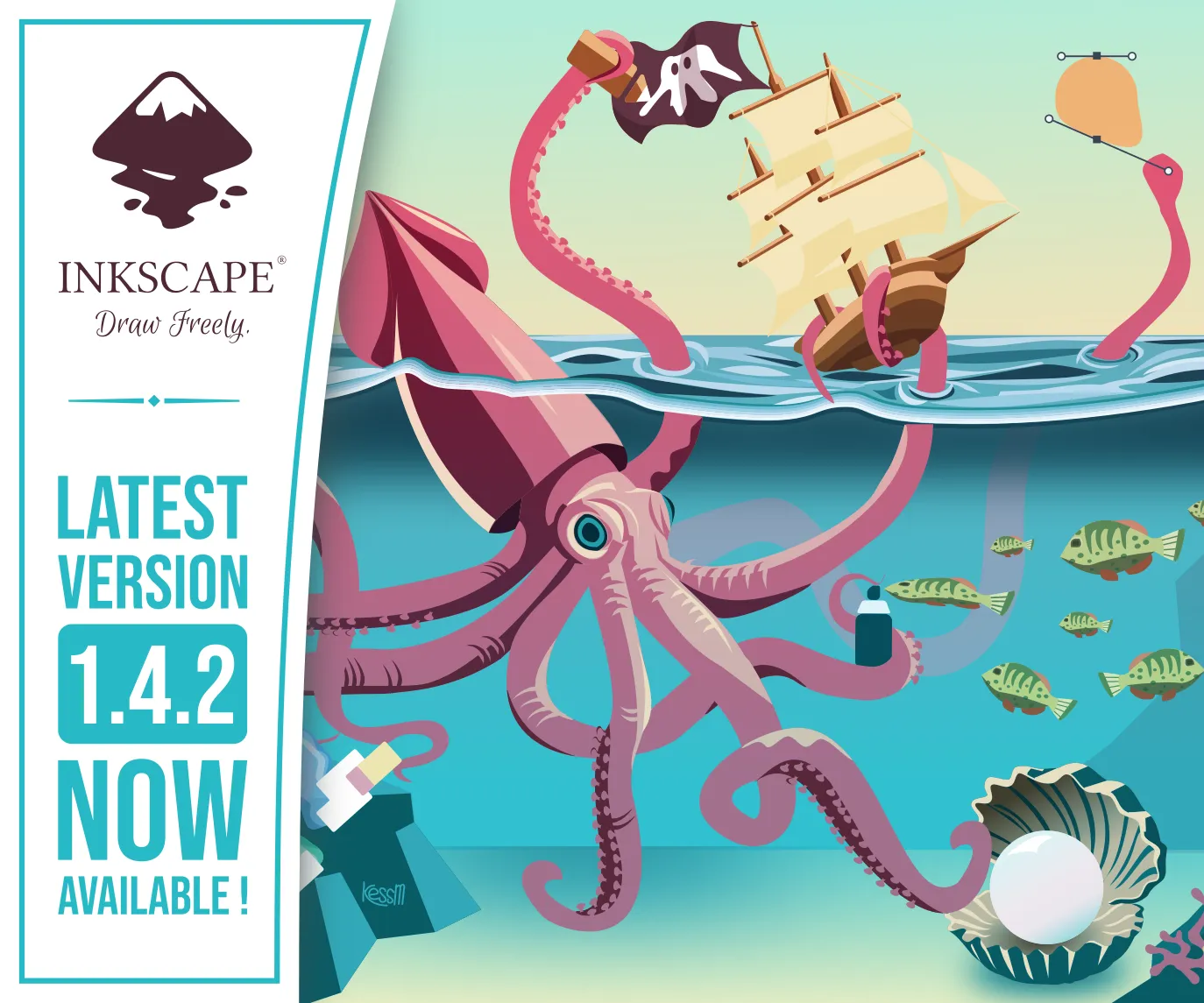 Digitale Kunst in Inkscape, gezeichnet von Kess Marks