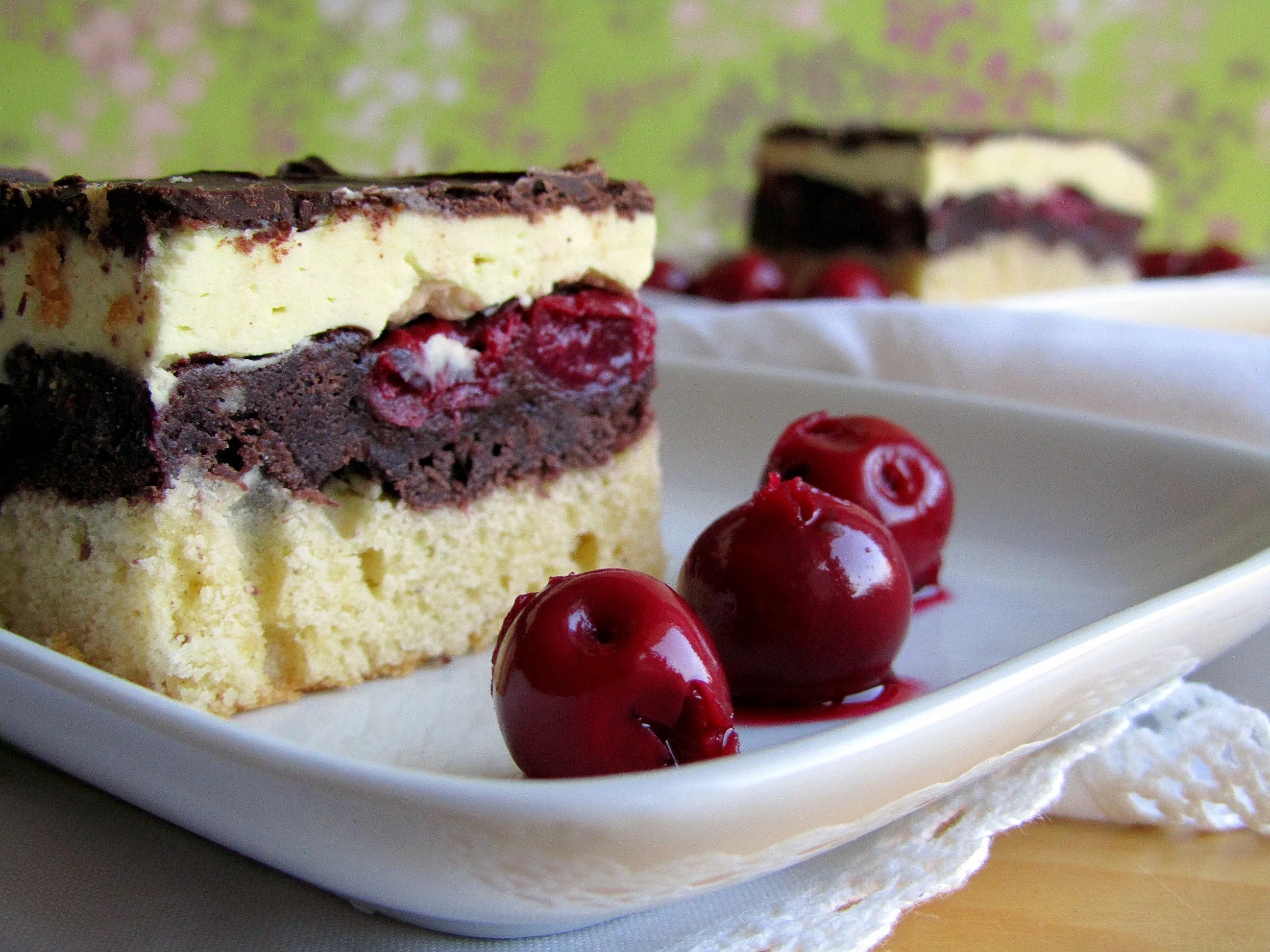 Donauwelle mit verlaufener Schokoglasur