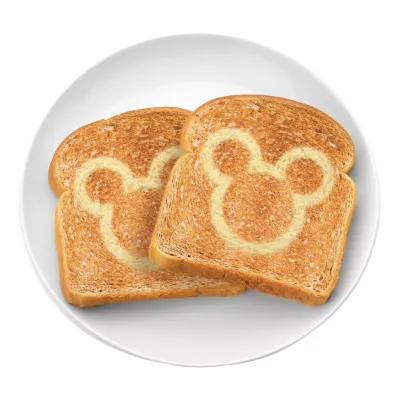 Draufsicht auf den Disney Toaster mit zwei breiten Toastschlitzen und Bedienelementen