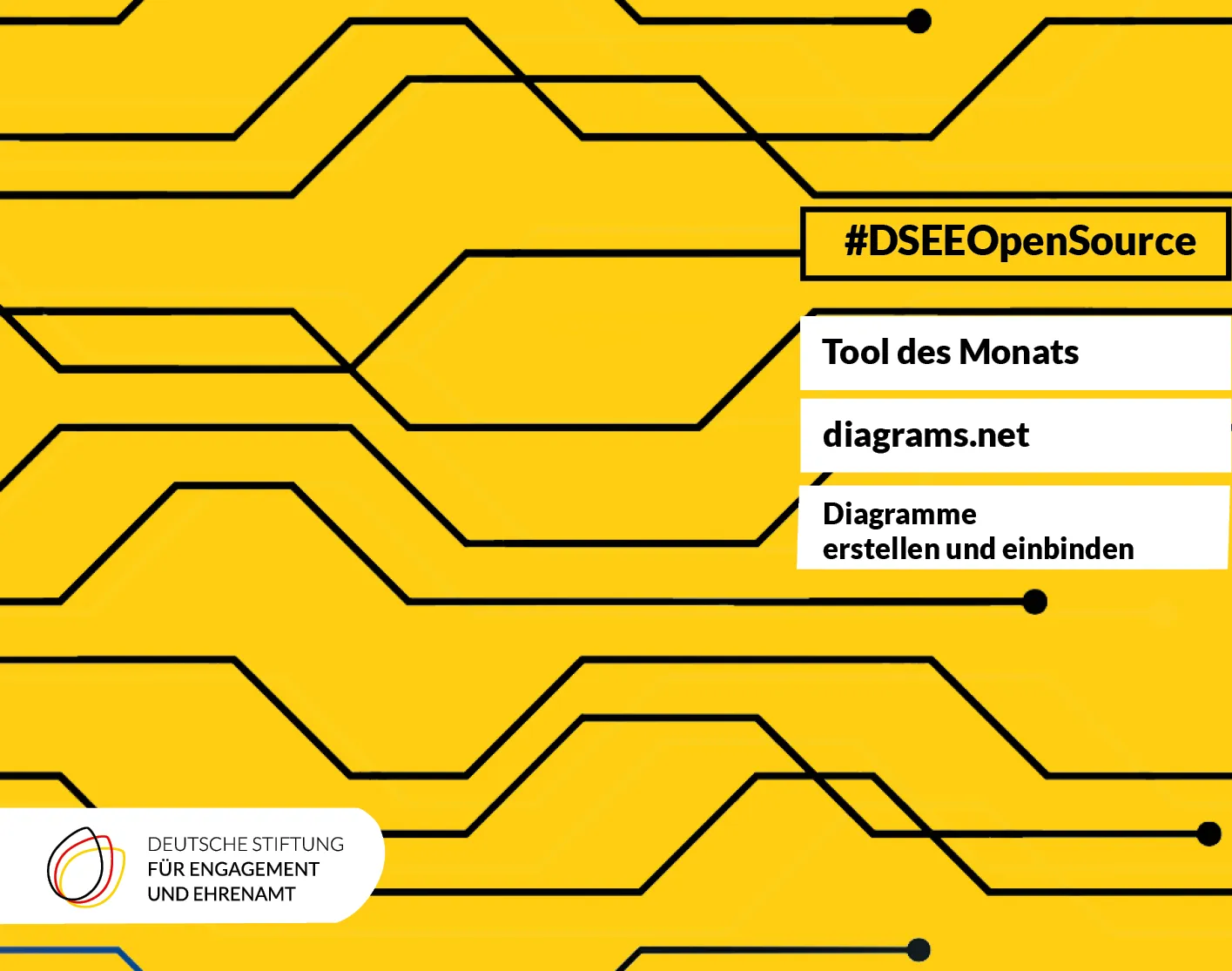 DSEE Open Source Logo mit diagrams.net Schriftzug – Kostenloses Programm für Diagramme