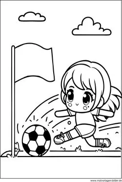 Eckball Fußball Ausmalbild