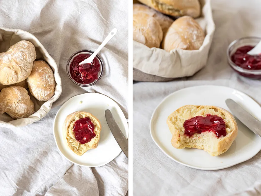 Ein einfaches Rezept für das Selberbacken von frischen Brötchen mit Hefe