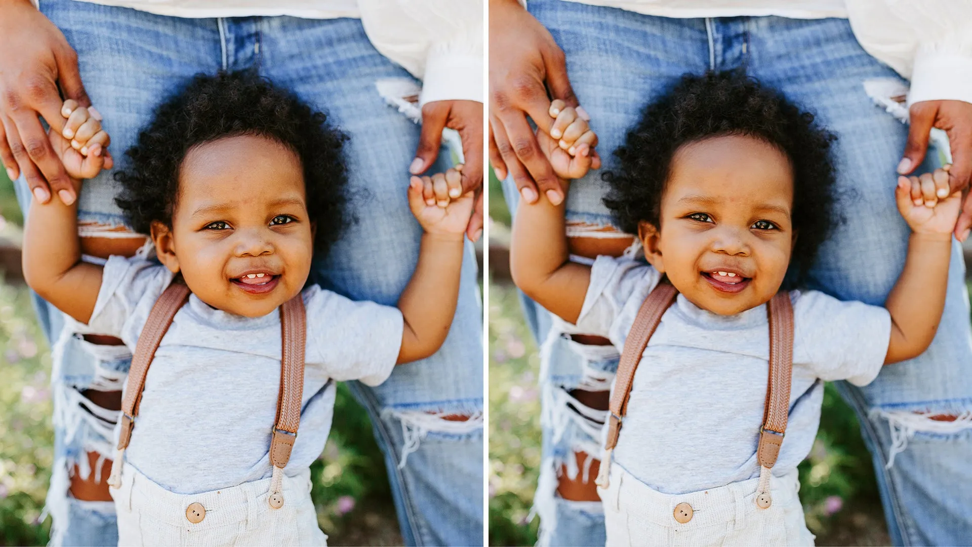 Ein Kleinkind lächelt