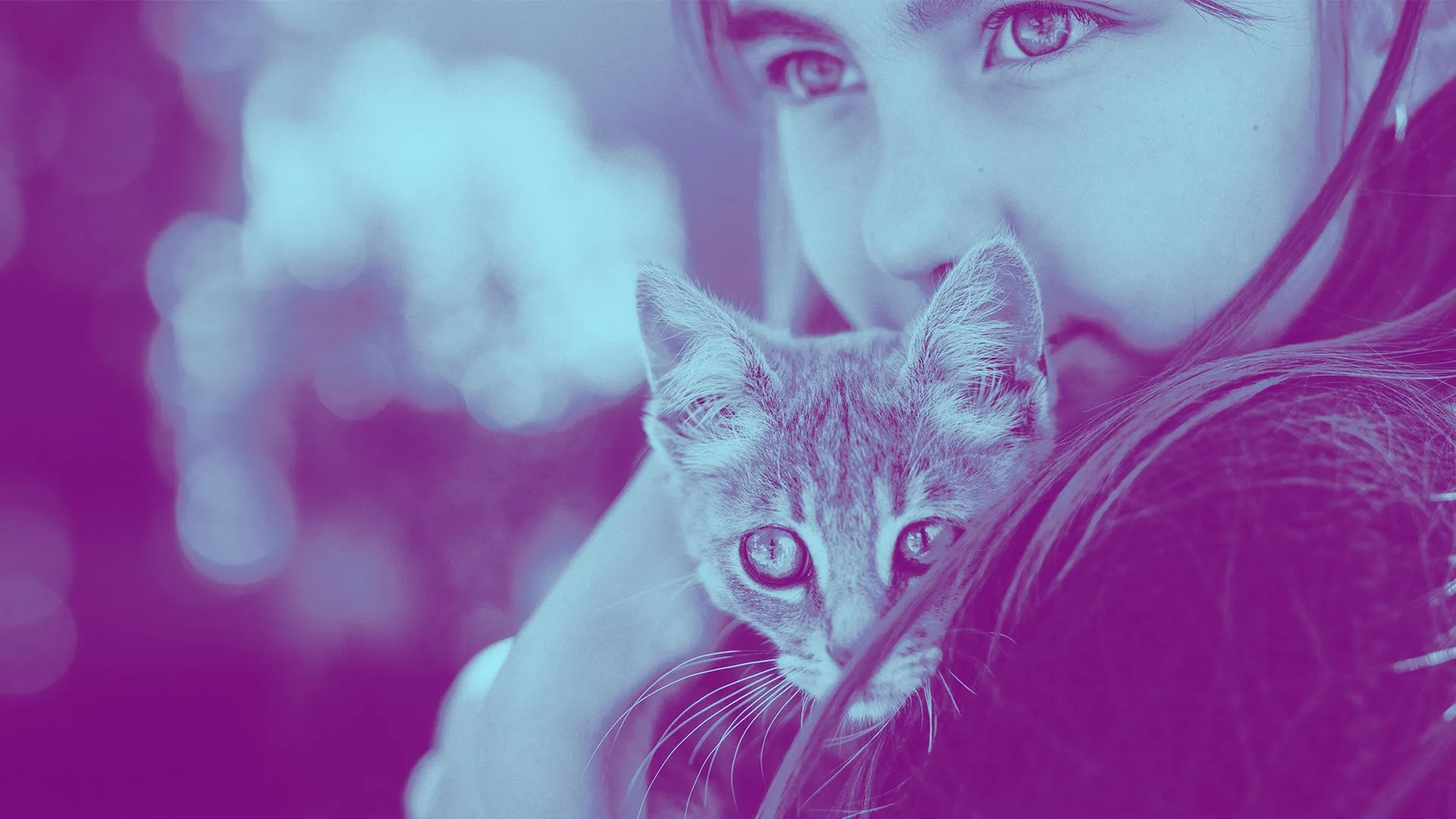 Ein Mädchen mit einer Katze