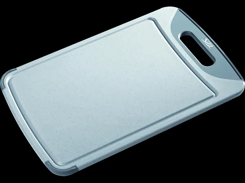 Ein robustes Silit Schneidebrett aus Holz mit Saftrille, ideal zum Vorbereiten von Gemüse und Fleisch.