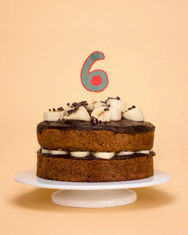 Ein saftiger Schokoladenkuchen, zuckerfrei und mit einer reichhaltigen Schokoglasur, ideal für den Kindergeburtstag.