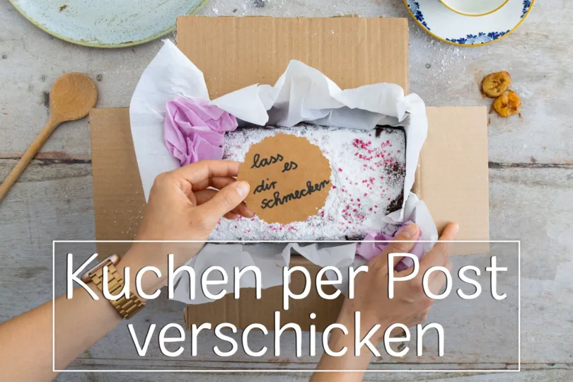 Ein sicher verpackter Kuchen bereit für den Postversand