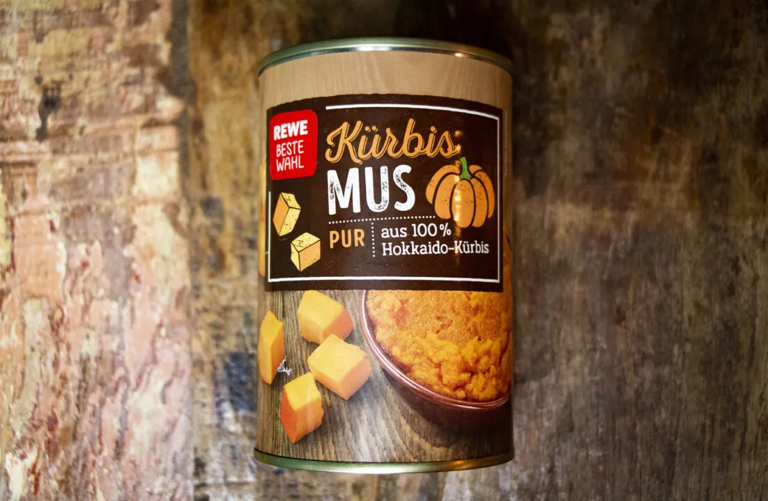 Eine Dose deutsches Kürbispüree