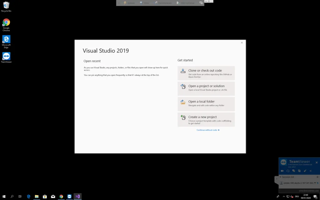 Eine funktionierende TeamViewer-Verbindung zu einer Azure Windows 10 virtuellen Maschine