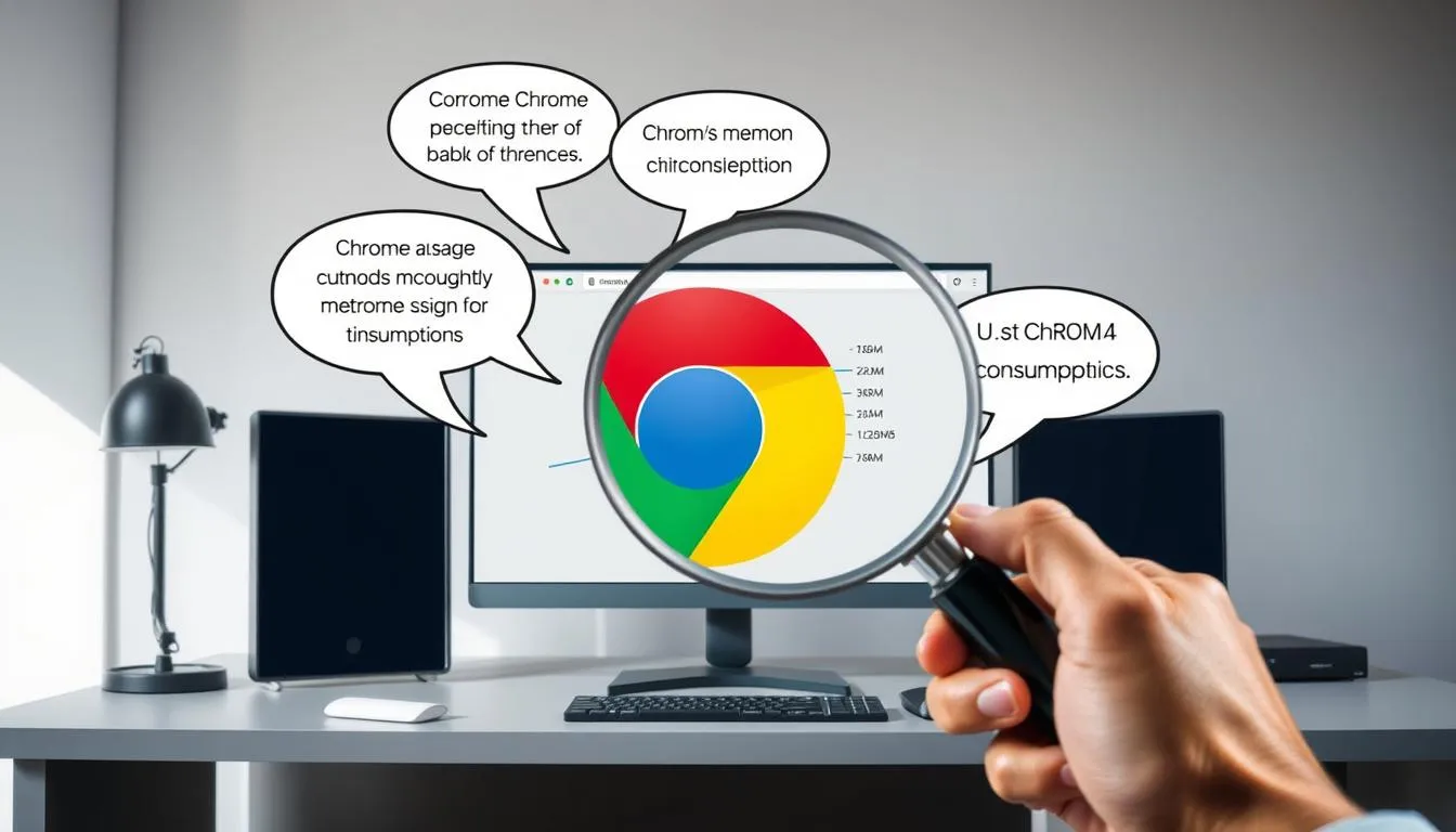 Eine Infografik, die verschiedene häufige Missverständnisse über den Arbeitsspeicherverbrauch von Chrome darstellt.