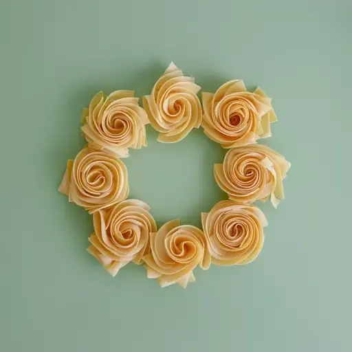 Eine Person rollt Nudelteig mit einem Nudelholz auf einer bemehlten Arbeitsfläche aus