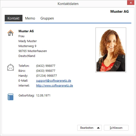 Einfügen von Kontaktdaten aus der Zwischenablage
