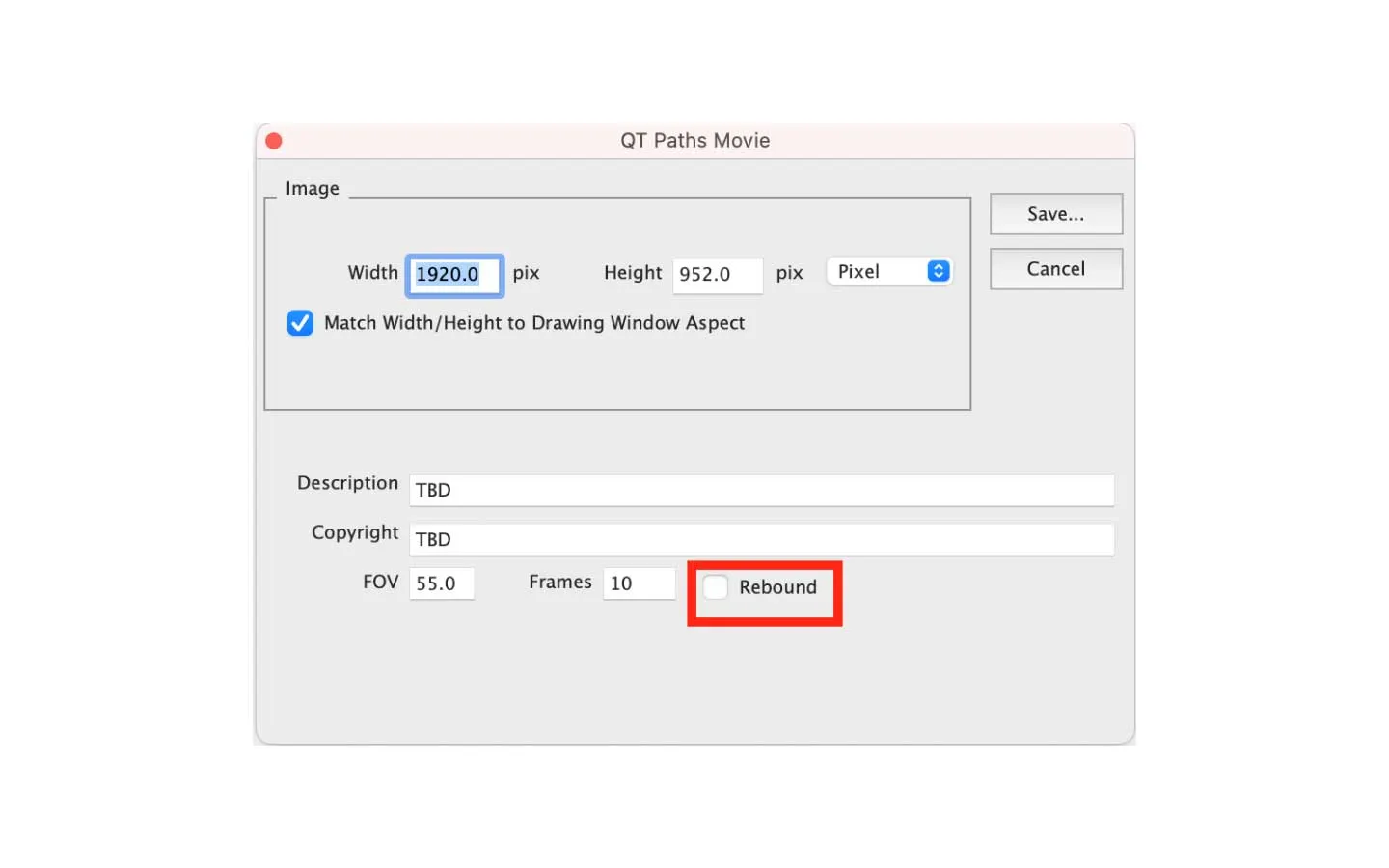 Einstellung der Rebound-Option für flüssige Animationen in ViaCAD®