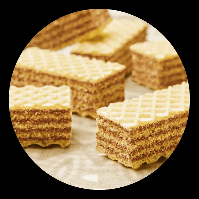 Einzelne glutenfreie Kakao-Cremewaffel, perfekt für unterwegs als Snack