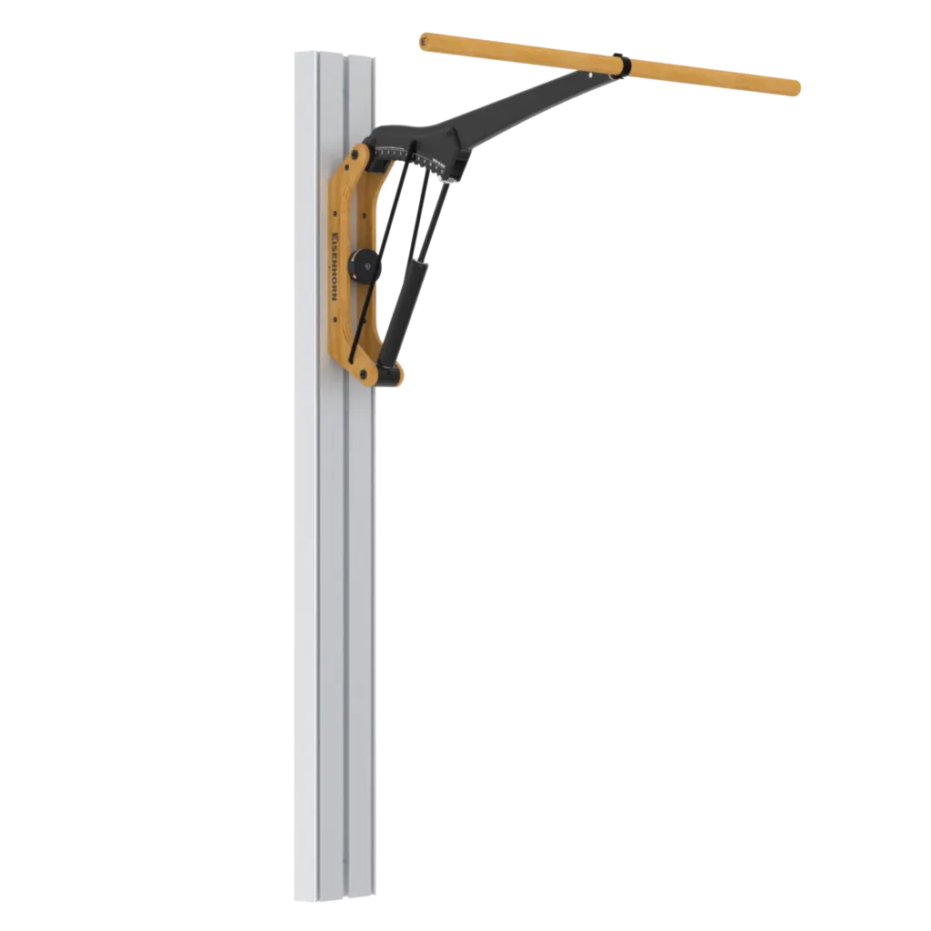 Eisenhorn Fitnessgerät mit Kolbenwiderstandssystem für das Heimtraining an der Wand montiert