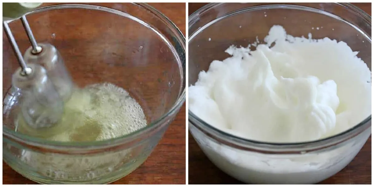 Eiweiß für Nussmakronen steif schlagen