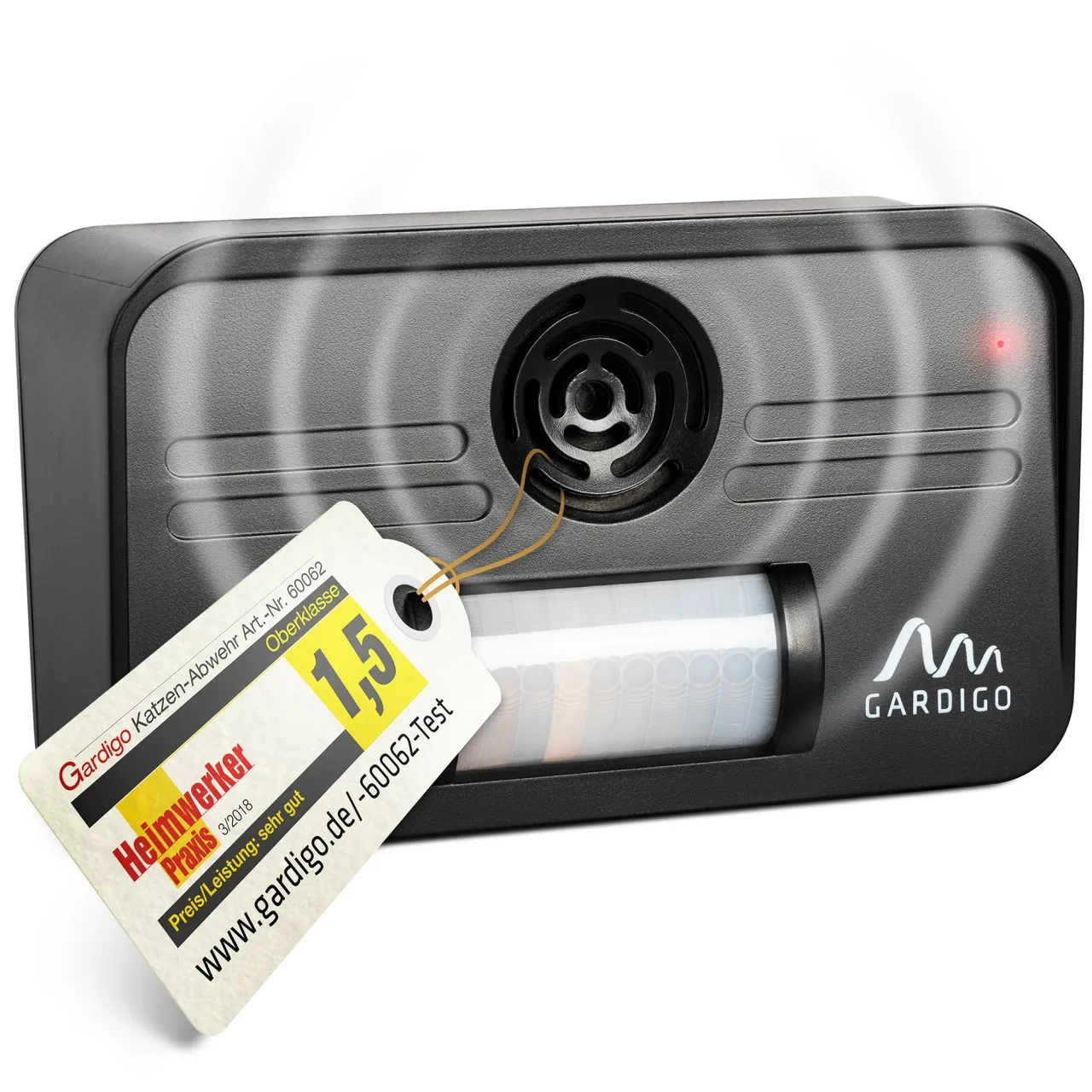 Elektronischer Katzenschreck mit Ultraschall von GARDIGO für den Garten