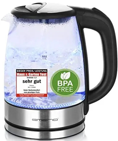 Emerio WK-119988 Wasserkocher: Preiswert und mit LED-Beleuchtung