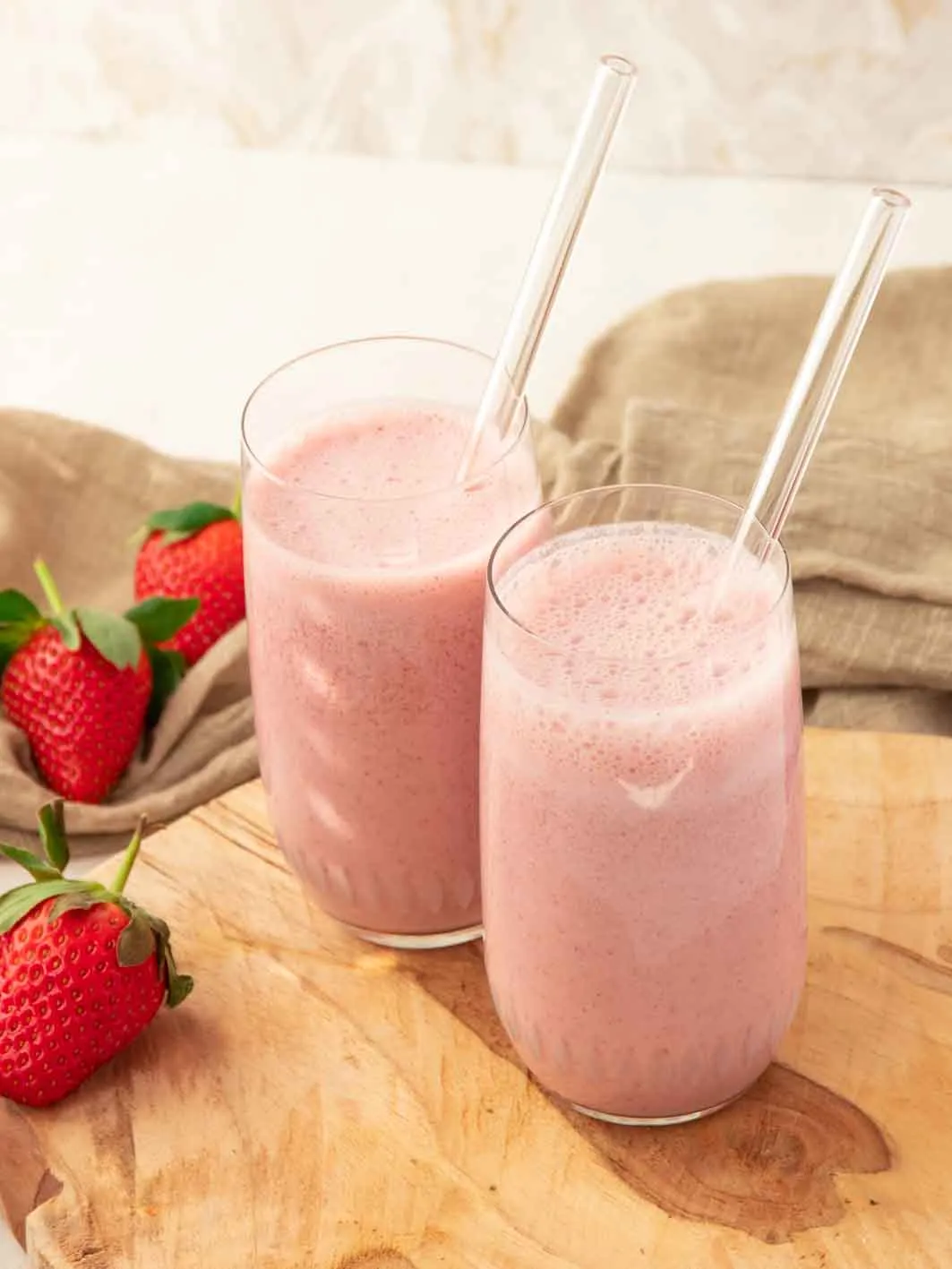 Erdbeer Smoothie ohne Banane - mit Joghurt