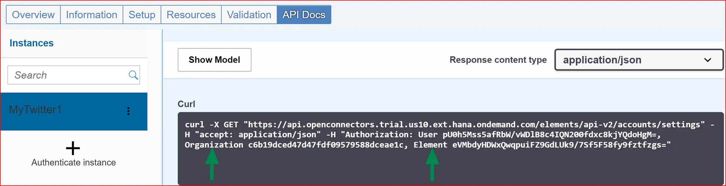 Erfolgreicher Konnektivitätstest für die Twitter-Verbindung in SAP Open Connectors
