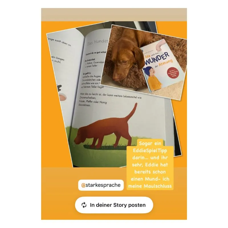 Es ist unglaublich toll, das eigene Buch in den Händen einer Leserin zu sehen. Hier sogar „in den Pfoten“ von Eddy, einem Therapiehund!