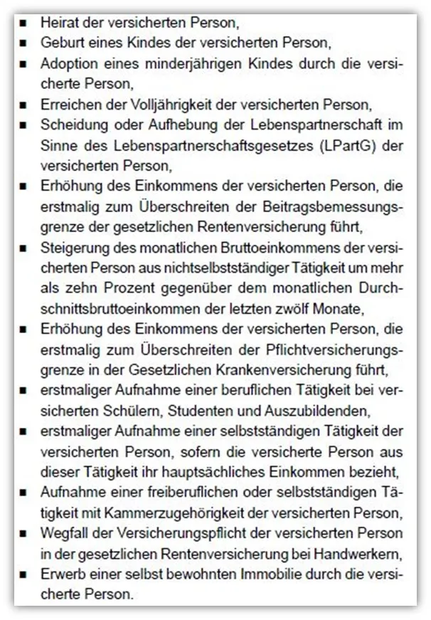 Europa Risikolebensversicherung Nachversicherung 