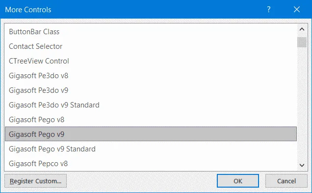 Excel charting activex adding ocx step 2.