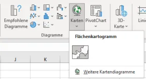 Excel Kartendiagramm Visualisierung von Daten nach Bundesland in Deutschland