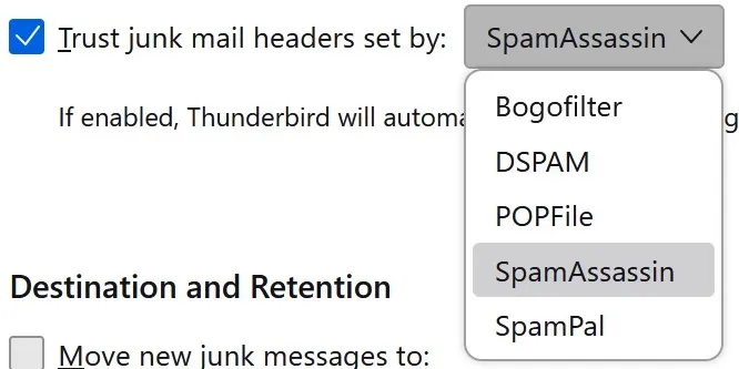 Externe Filterdienste in Thunderbird