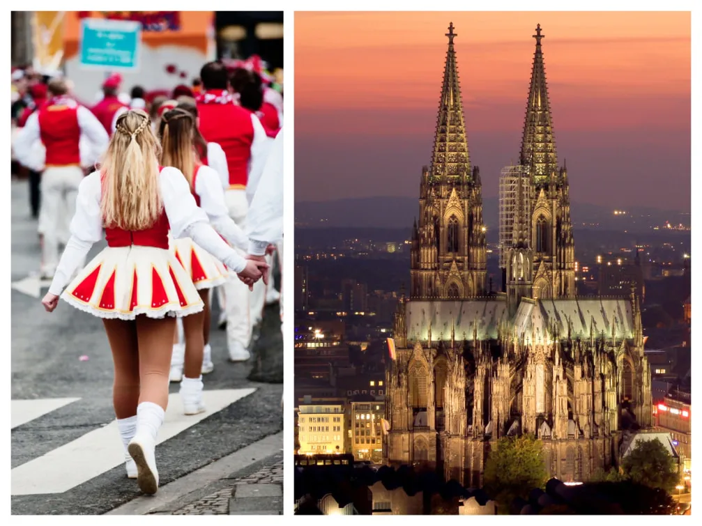 Feiernde Menschen beim Karnevalsauftakt in Köln