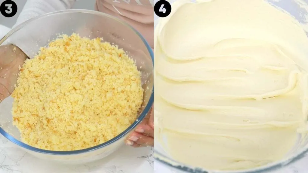 Fein zerbröselter Kuchenteig, die Basis für selbstgemachte Cakepop-Kugeln.