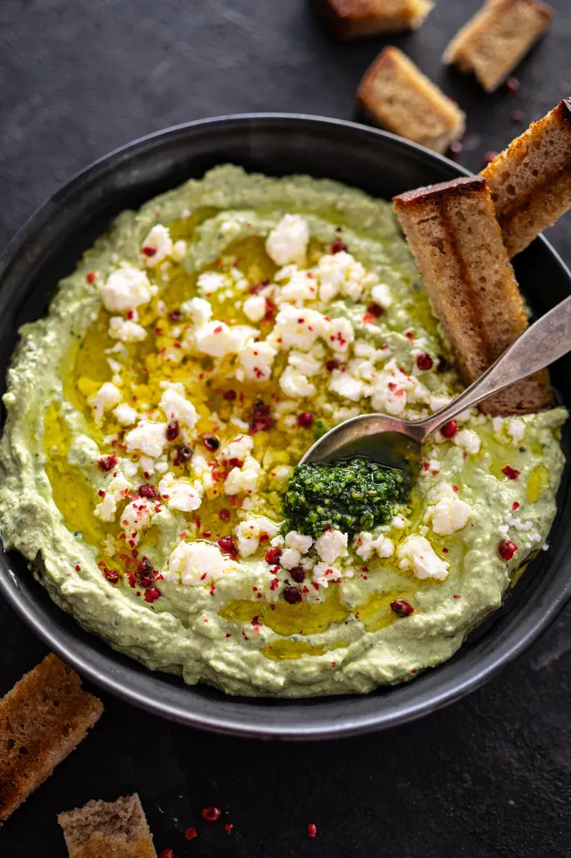 Feta-Rezepte Pesto-Dipp mit Feta trickytine