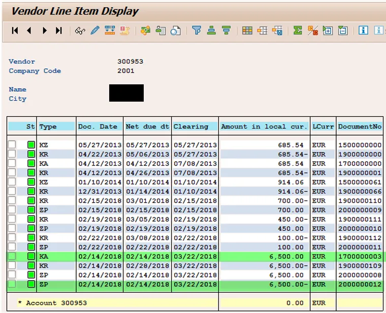 Final vendor balance after both reversals