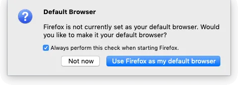Firefox as Default Browser Prompt