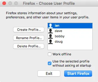 Firefox Profile Manager