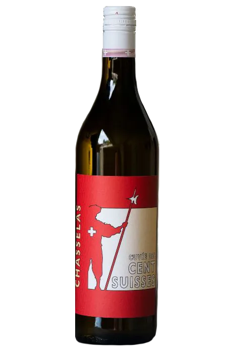 Flasche Chasselas Cuvée des Cent-Suisses, perfekter Wein zu Pataclette-Kartoffeln