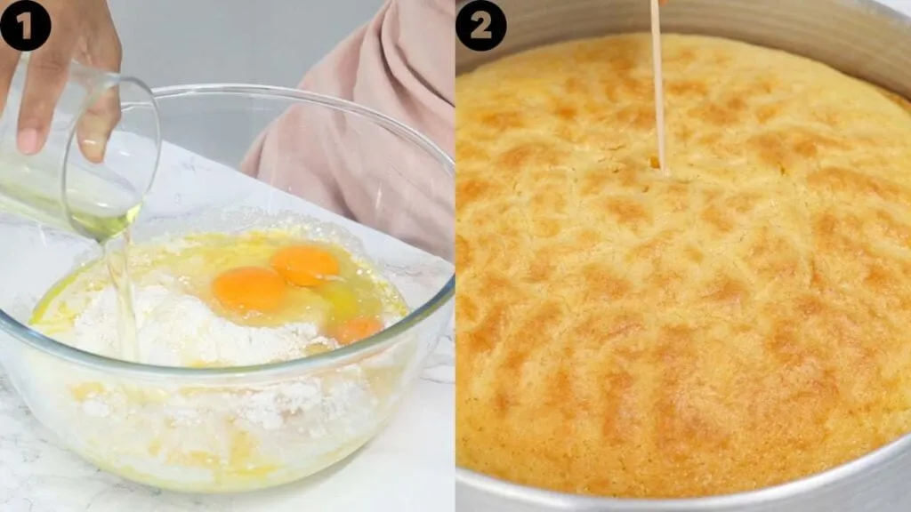 Frisch gebackener Kuchen in einer großen Schüssel, bereit zum Zerbröseln für Cakepops.