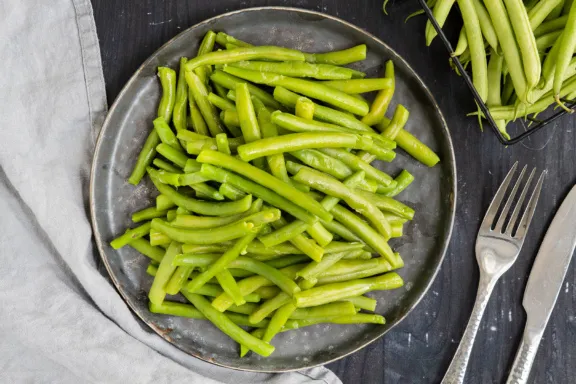 Frische grüne Bohnen, perfekt gekocht