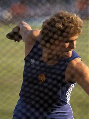 Gabriele Reinsch beim Diskuswurf, Weltrekord, DDR