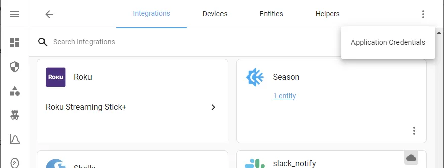 Geräte- und Dienstübersichtsmenü