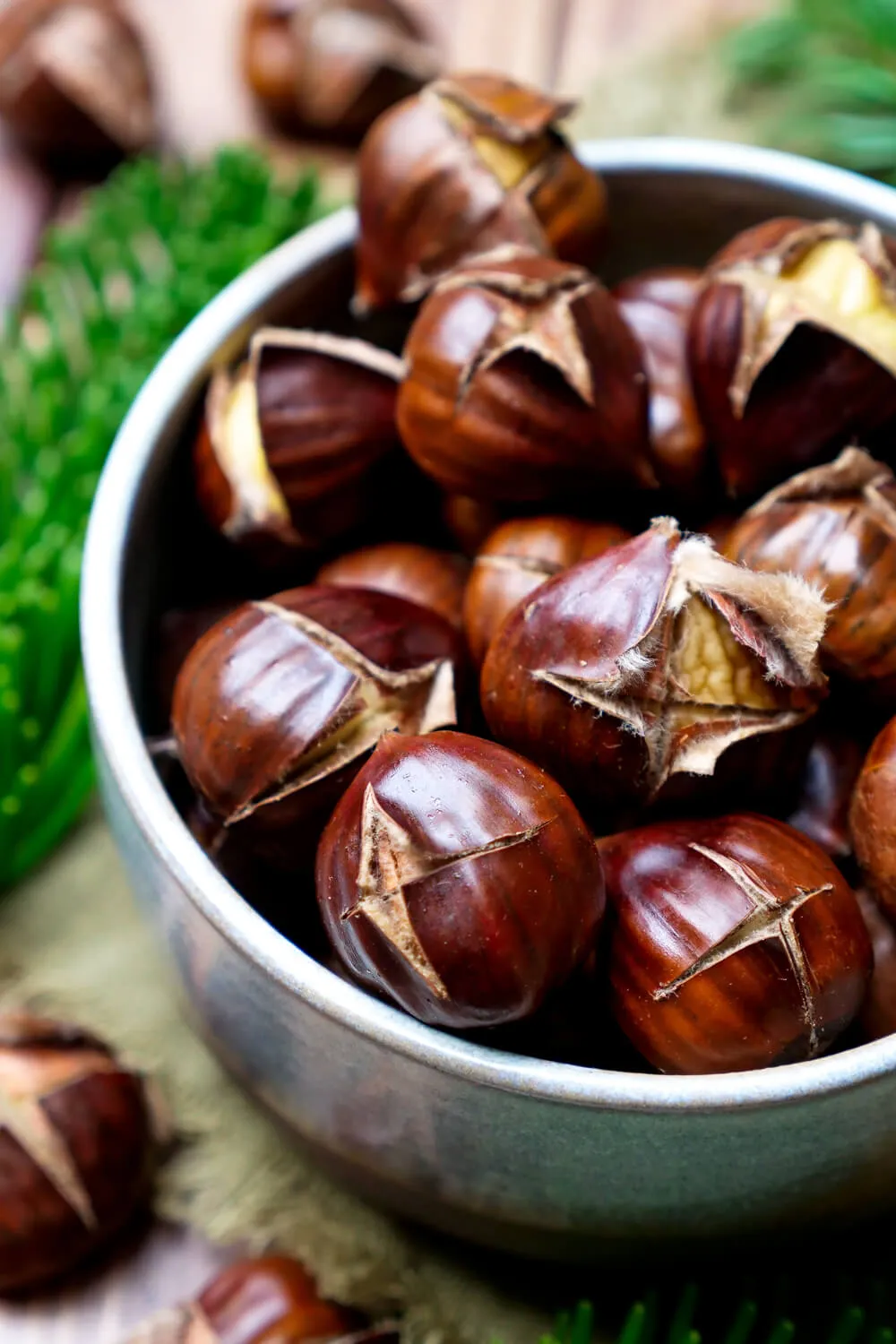 Geröstete Maronen, perfekt als Snack oder Suppenzutat