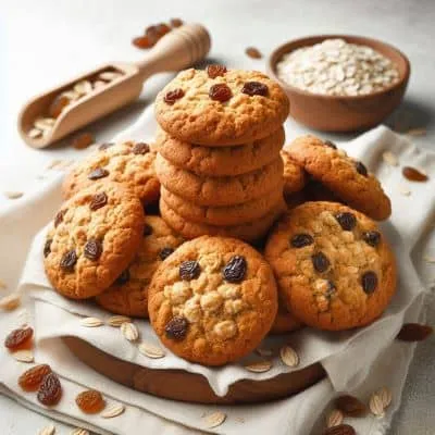 Gesunde Haferflocken Kekse ohne Zucker als basische Beilage zum Mittagessen