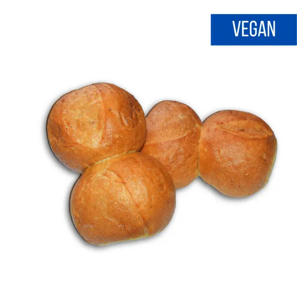 Goldbraune doppelte Brötchen für den Frühstückstisch