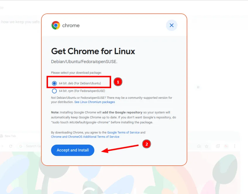 Google Chrome .deb Datei für Debian/Ubuntu herunterladen