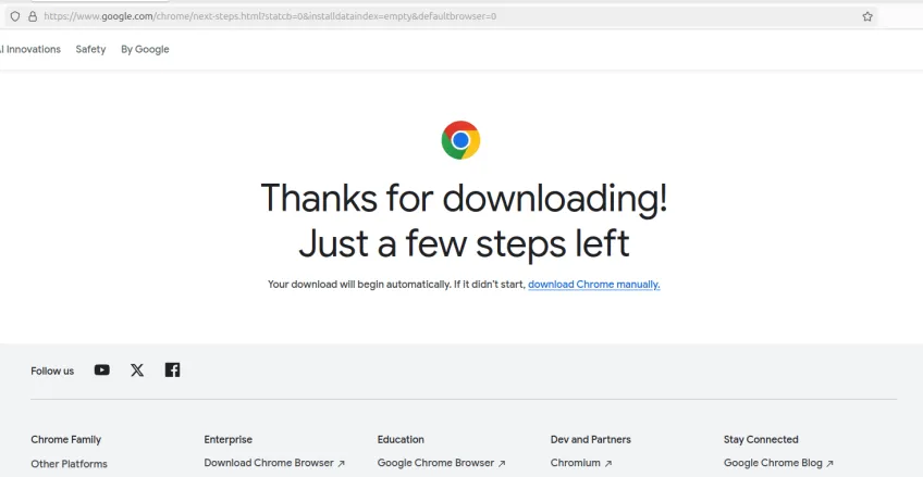 Google Chrome Download Fortschritt Ubuntu 24.04