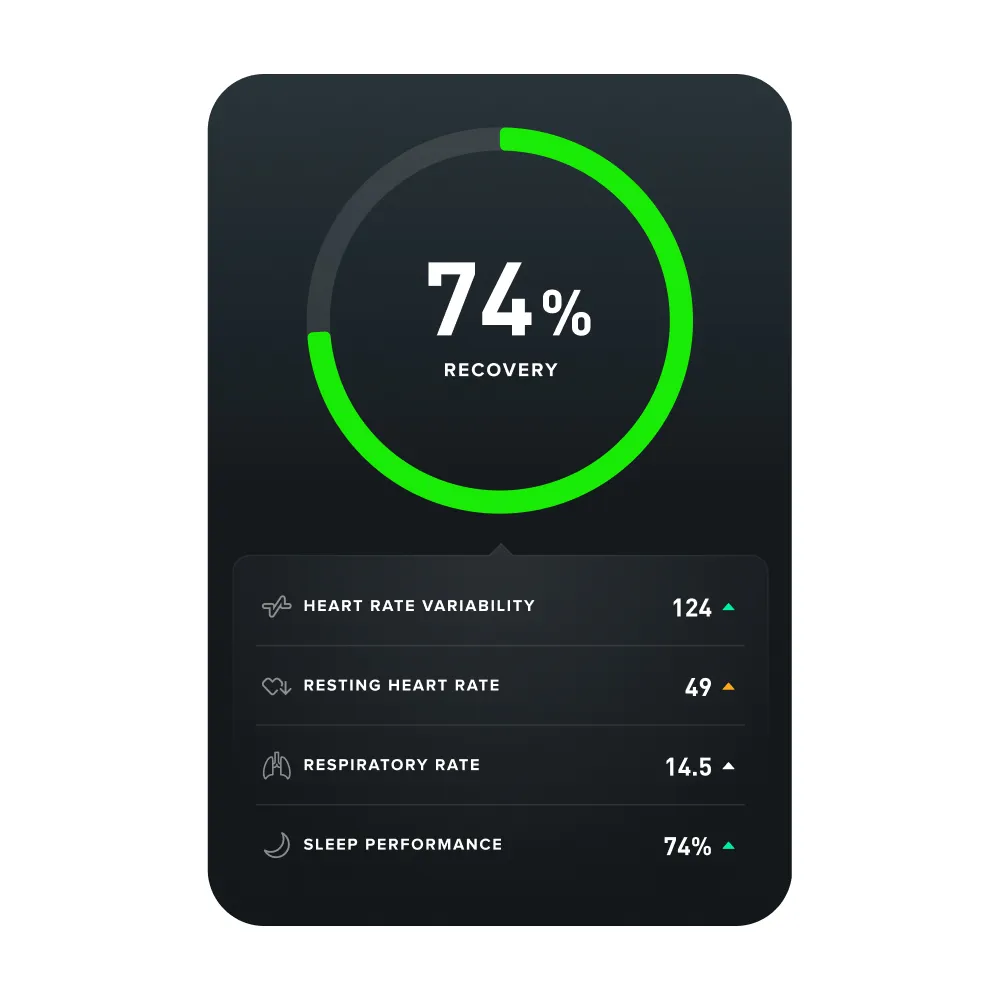 Grafik zur Einflussfaktoren der Erholung: Herzfrequenzvariabilität, Ruhepuls, Schlafqualität und Atemfrequenz als Indikatoren für Wohlbefinden auf Reisen.